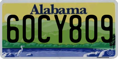 AL license plate 60CY809
