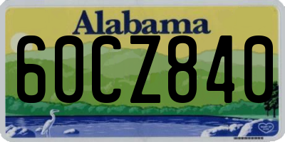 AL license plate 60CZ840