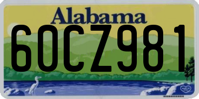 AL license plate 60CZ981
