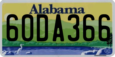 AL license plate 60DA366