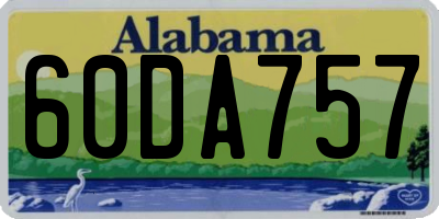 AL license plate 60DA757
