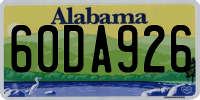 AL license plate 60DA926