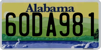 AL license plate 60DA981