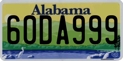 AL license plate 60DA999