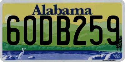 AL license plate 60DB259