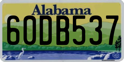 AL license plate 60DB537