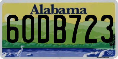 AL license plate 60DB723