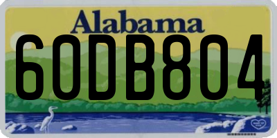 AL license plate 60DB804