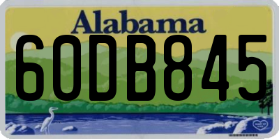 AL license plate 60DB845