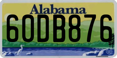AL license plate 60DB876