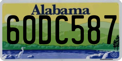 AL license plate 60DC587