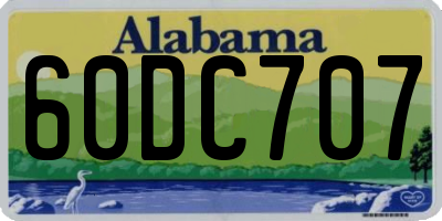 AL license plate 60DC707