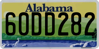 AL license plate 60DD282