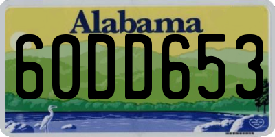 AL license plate 60DD653