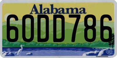 AL license plate 60DD786