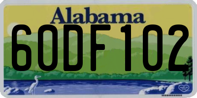 AL license plate 60DF102