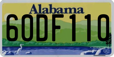 AL license plate 60DF110