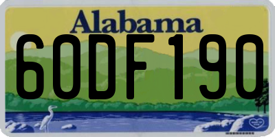 AL license plate 60DF190