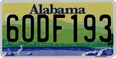 AL license plate 60DF193