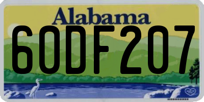 AL license plate 60DF207