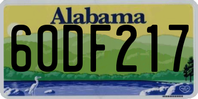 AL license plate 60DF217