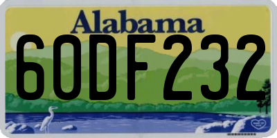 AL license plate 60DF232