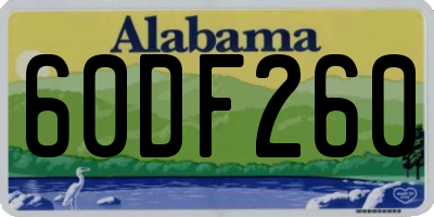 AL license plate 60DF260