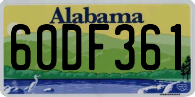 AL license plate 60DF361