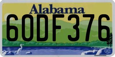 AL license plate 60DF376