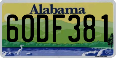 AL license plate 60DF381