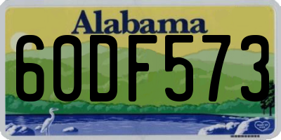 AL license plate 60DF573