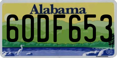 AL license plate 60DF653