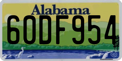AL license plate 60DF954