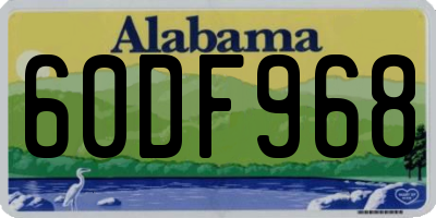 AL license plate 60DF968