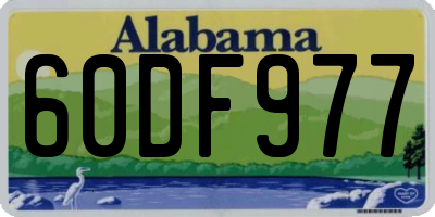 AL license plate 60DF977