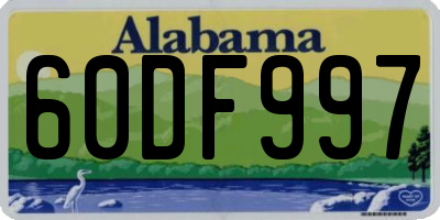 AL license plate 60DF997