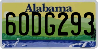 AL license plate 60DG293