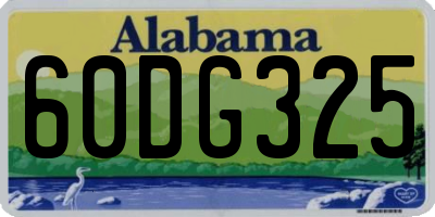 AL license plate 60DG325