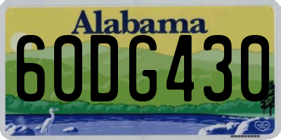 AL license plate 60DG430