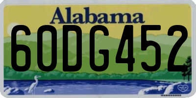 AL license plate 60DG452