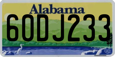 AL license plate 60DJ233