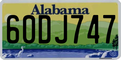 AL license plate 60DJ747