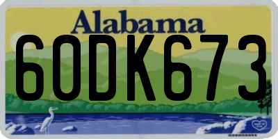 AL license plate 60DK673