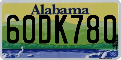 AL license plate 60DK780
