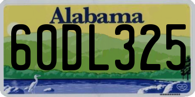 AL license plate 60DL325