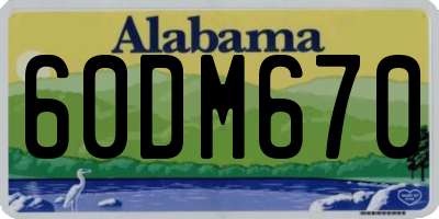 AL license plate 60DM670
