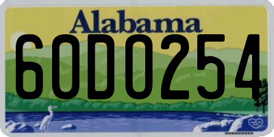 AL license plate 60DO254