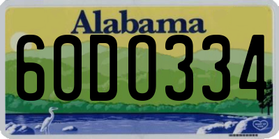 AL license plate 60DO334