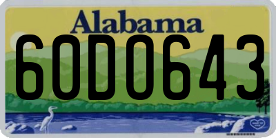 AL license plate 60DO643