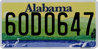 AL license plate 60DO647